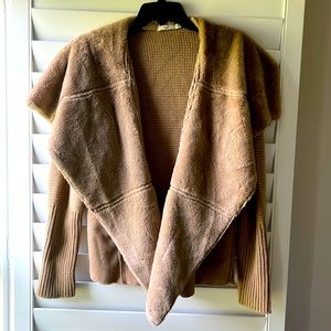 Faux suede drop shoulder coat